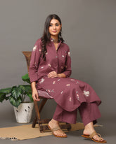 Garnet Pichwai Kurta Bottom Co-Ord